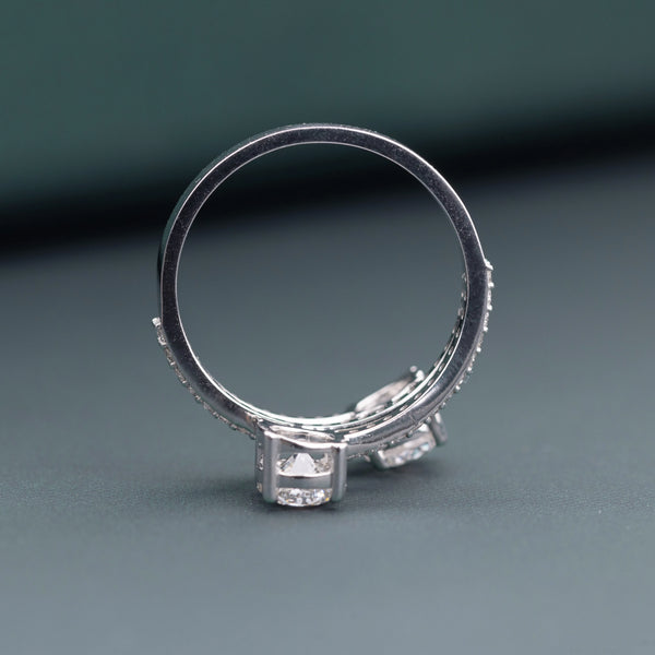 1.32 CT Total Round Lab-Grown Diamond Open Wrap Ring with Pavé Band