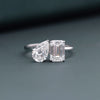2.61 CT Total Emerald & Pear Lab-Grown Diamond Two-Stone Ring