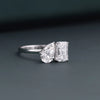 2.61 CT Total Emerald & Pear Lab-Grown Diamond Two-Stone Ring