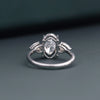 2.20 CT Oval Lab-Grown Diamond Engagement Ring with Pear Side Diamonds