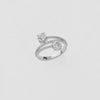 1.32 CT Total Round Lab-Grown Diamond Open Wrap Ring with Pavé Band
