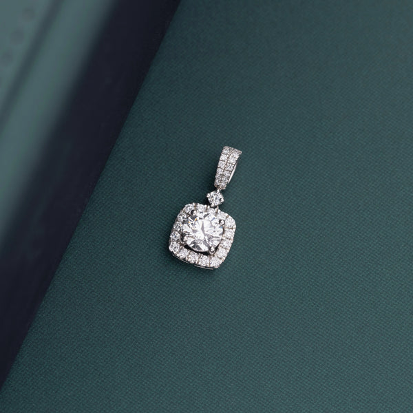 1.68 CT Round Brilliant Halo Lab-Grown Diamond Pendant