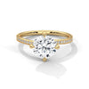2.15 CT Round Cut Lab-Grown Diamond Twisted Shank Solitaire Ring with Pavé Accent
