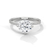 2.15 CT Round Cut Lab-Grown Diamond Twisted Shank Solitaire Ring with Pavé Accent