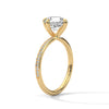 2.15 CT Round Cut Lab-Grown Diamond Twisted Shank Solitaire Ring with Pavé Accent
