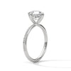 2.15 CT Round Cut Lab-Grown Diamond Twisted Shank Solitaire Ring with Pavé Accent