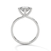 2.15 CT Round Cut Lab-Grown Diamond Twisted Shank Solitaire Ring with Pavé Accent