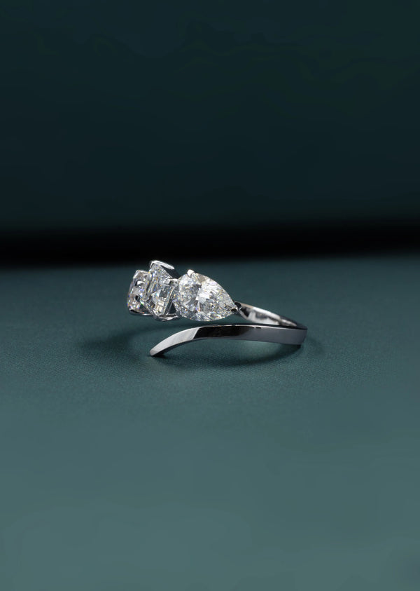3.08 CTW Multi-Shape Three Stone CVD Lab-Grown Diamond Ring