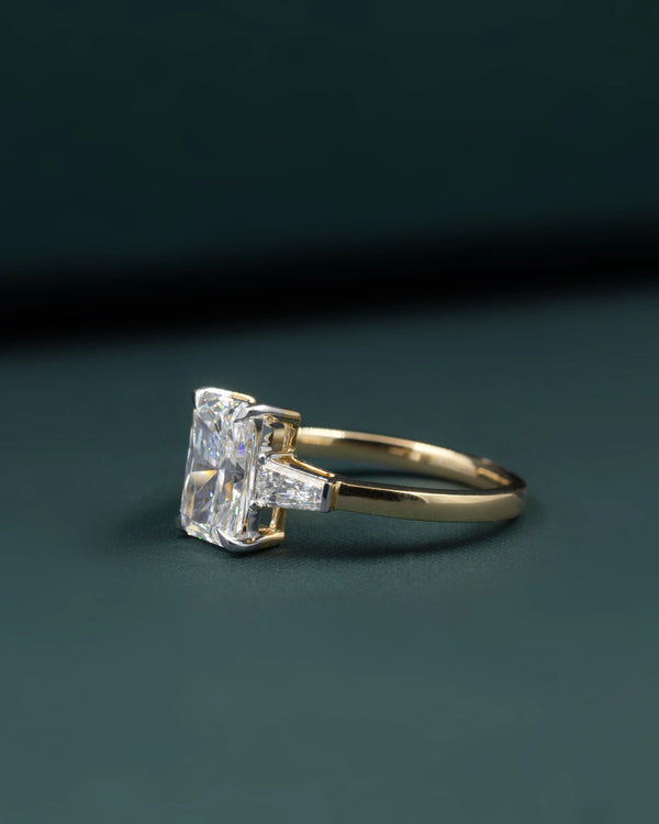 1.61 CTW Radiant-Cut CVD Lab-Grown Diamond Three-Stone Engagement Ring