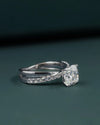 2.40 CTW Cushion Cut Lab-Grown Diamond Curved Pave Engagement Ring