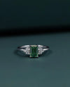 1.28 CTW Emerald & Pear Cut CVD Lab-Grown Diamond Three Stone Ring