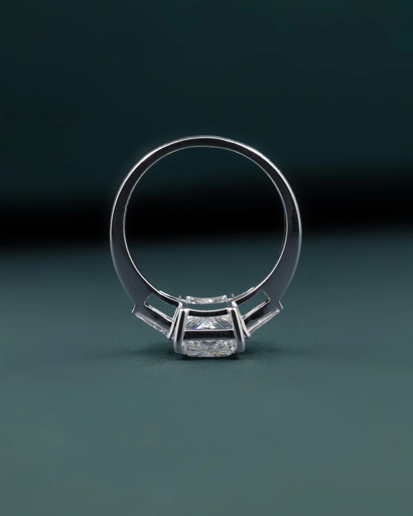 3.90 CTW Radiant Cut CVD Lab-Grown Diamond Three Stone Ring