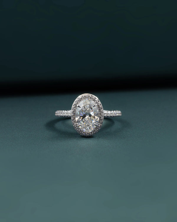 3.02 CT Oval Halo CVD Lab-Grown Diamond Engagement