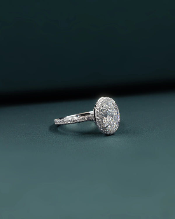 3.02 CT Oval Halo CVD Lab-Grown Diamond Engagement