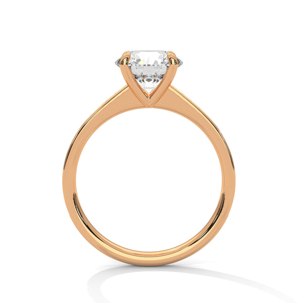 2.21 CT Total Round Lab-Grown Diamond Solitaire Ring with Pave Band