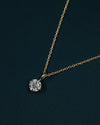 1.1 CTW Round Brilliant Solitaire Lab-Grown Diamond Pendant Necklace in Gold