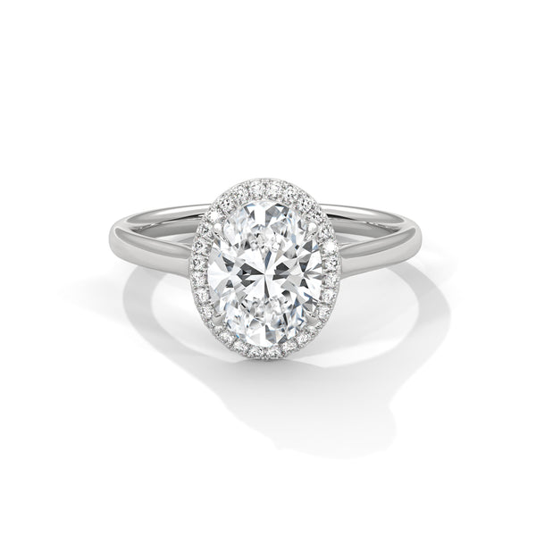 2.14 CT Total Oval Lab-Grown Diamond Halo Ring