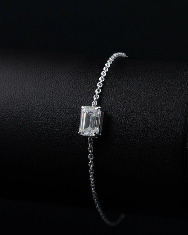 2.00 CT Emerald Cut CVD Lab-Grown Diamond Solitaire Bracelet
