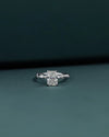 2.16 CTW Emerald Cut Lab-Grown Diamond Twisted Pave Solitaire Ring
