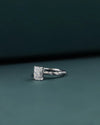 2.16 CTW Emerald Cut Lab-Grown Diamond Twisted Pave Solitaire Ring