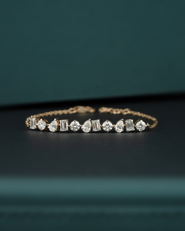 2.44 CT Mixed Shape CVD Lab-Grown Diamond Tennis Bracelet