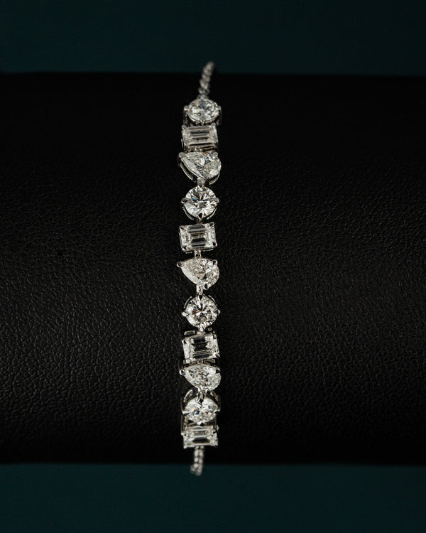 2.44 CT Mixed Shape CVD Lab-Grown Diamond Tennis Bracelet