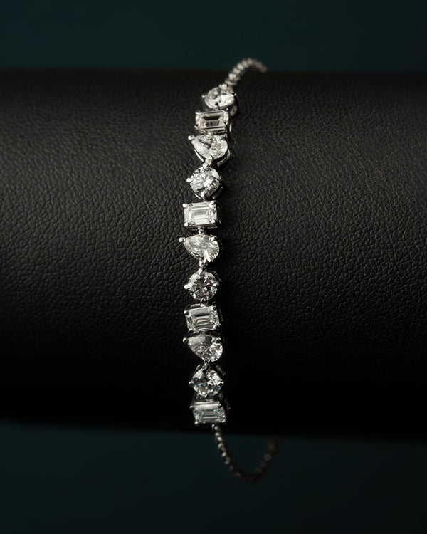 2.44 CT Mixed Shape CVD Lab-Grown Diamond Tennis Bracelet