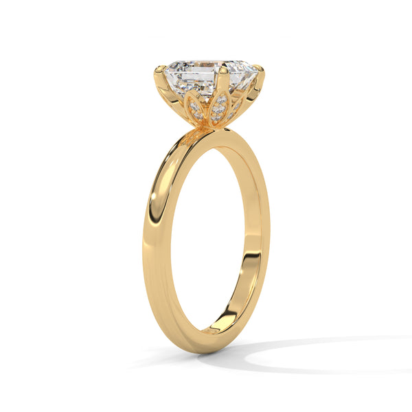 2.10 CT Asscher Cut Lab-Grown Diamond Solitaire Ring