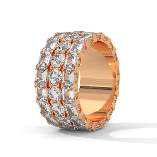 11.20 CT Round & Emerald Cut Lab-Grown Diamond Eternity Band Ring