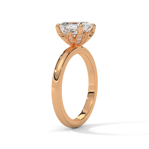 2.10 CT Asscher Cut Lab-Grown Diamond Solitaire Ring