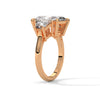 4.05 CT Radiant Cut Lab-Grown Diamond Three-Stone Ring with Trapezoid Side Stones