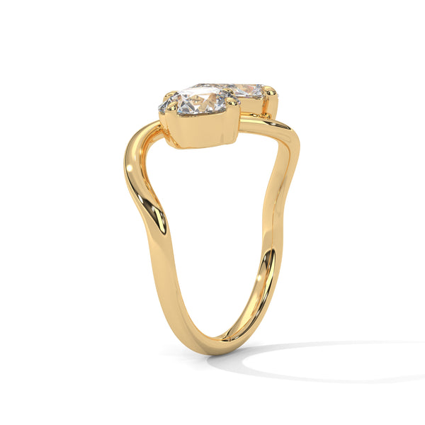 2.50 CT Round & Pear Lab-Grown Diamond Toi Et Moi Open Ring