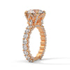 6.89 CT Round Lab-Grown Diamond Solitaire Ring with Pave Band