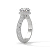 5.17 CT Round Lab-Grown Diamond Micro Pave Halo Solitaire Ring