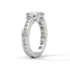 2.95 CT Emerald Cut Lab-Grown Diamond Three-Stone Ring with Trapezoid & Round Accents