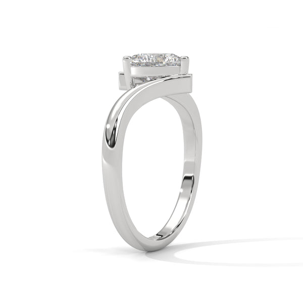 1.00 CT Heart Shape Lab-Grown Diamond Open Twist Solitaire Ring
