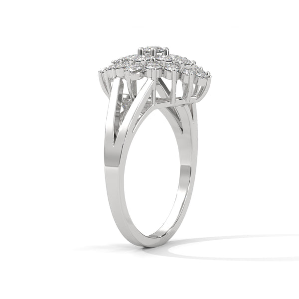 1.07 CT Round Lab-Grown Diamond Cluster Statement Ring