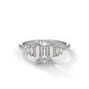 2.19 CT Emerald Cut Lab-Grown Diamond Three-Stone Ring