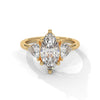 4.10 CT Marquise Cut Lab-Grown Diamond Three-Stone Ring with Side Accents