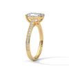 2.24 CT Emerald Cut Lab-Grown Diamond Solitaire Ring with Pavé Band