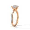 2.24 CT Round Cut Lab-Grown Diamond Solitaire Ring with Pavé Band