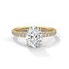 2.46 CT Oval Cut Lab-Grown Diamond Halo Engagement Ring with Pavé Band