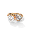 2.50 CT Round & Pear Lab-Grown Diamond Toi Et Moi Open Ring