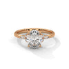 2.11 CT Oval Lab-Grown Diamond Three-Stone Ring with Marquise & Round Accents