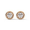0.50 CT Round Bezel-Set CVD Lab-Grown Diamond Stud Earrings