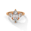 4.10 CT Marquise Cut Lab-Grown Diamond Three-Stone Ring with Side Accents