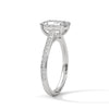 2.24 CT Emerald Cut Lab-Grown Diamond Solitaire Ring with Pavé Band