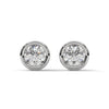 0.50 CT Round Bezel-Set CVD Lab-Grown Diamond Stud Earrings