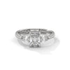 1.50 CT Emerald Cut Lab-Grown Diamond Three-Stone Ring with Pear Side Stones