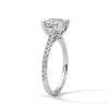 2.22 CT Princess Cut Lab-Grown Diamond Solitaire Ring with Pavé Band